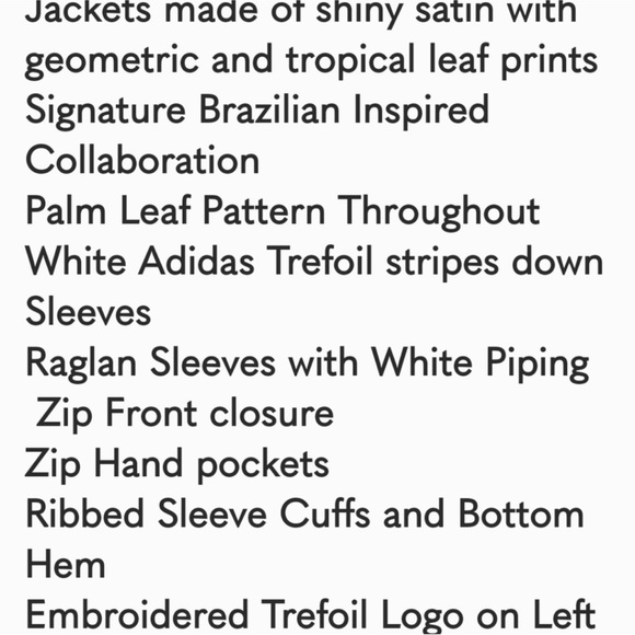 Adidas x Farm Big Palm Leaf/Tropical Pink/Green Track Zip Up Size Small - Picture 14 of 14